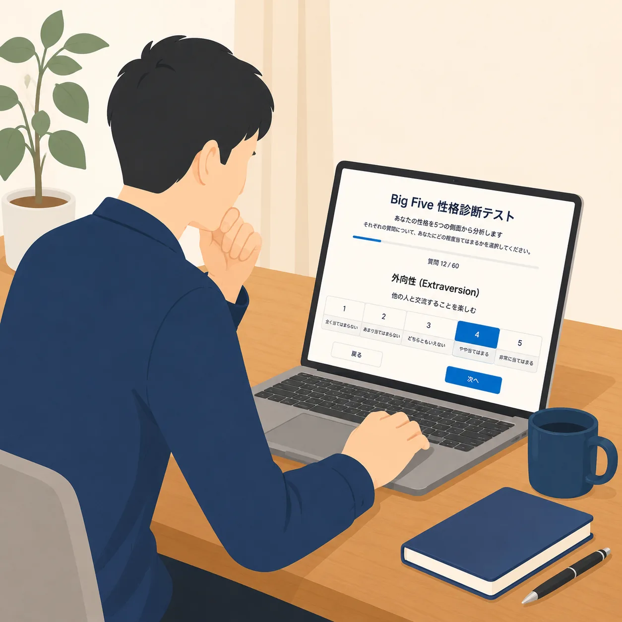 Big Five性格診断を受けている様子